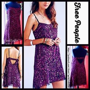 Free People Rare Purple Sequin Dress